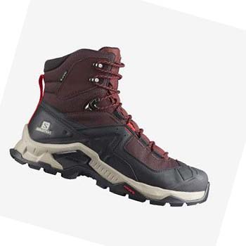 Tenis Senderismo Salomon QUEST ELEMENT GORE-TEX Hombre Grises Rojos | MX 3548AHK